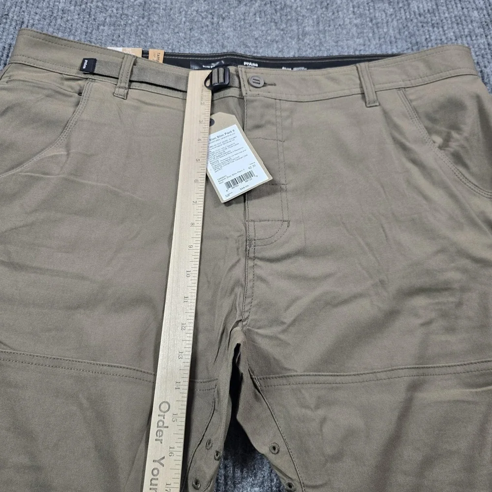Prana Stretch Zion Slim Pant II Mens Pants 42x30 Brown Hiking Climbing Outdoor‎